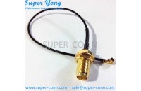 SMA BULKHEAD FEMALE CRIMP TO IPEX MHF CRIMP FOR 1.13 CABLE